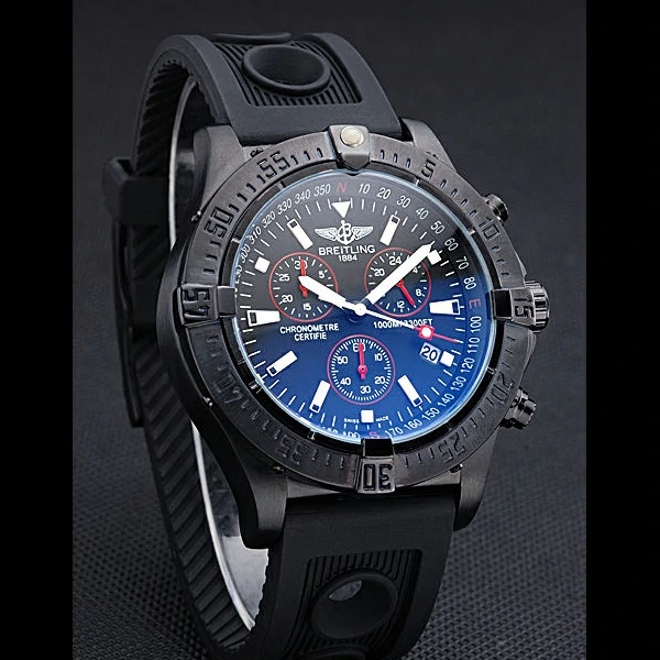 Breitling Avenger Seawolf Ion Plated Steinless Steel Case Black Dial Rubber Bracelet new60136