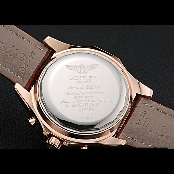 Breitling Bentley Motors Speed Gold Case White Dial Brown Leather Bracelet new60129