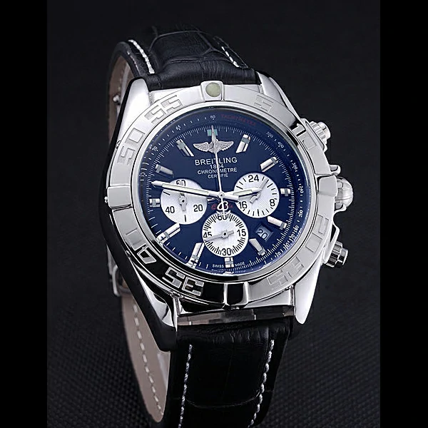 Breitling Chronomat 44 Blue Dial with White Subdials Blue Leather Bracelet new60400