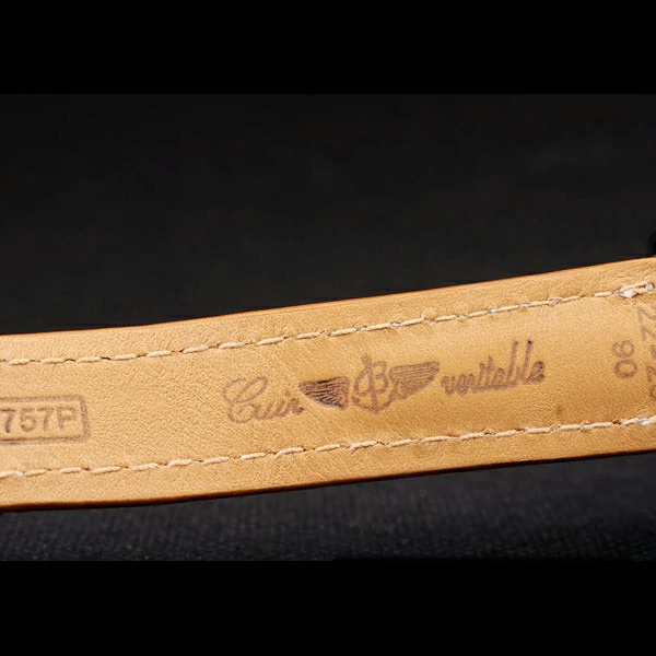 Breitling Chronomat Yellow Gold Highlight Brown Leather Strap Roman Number White Dial new58052