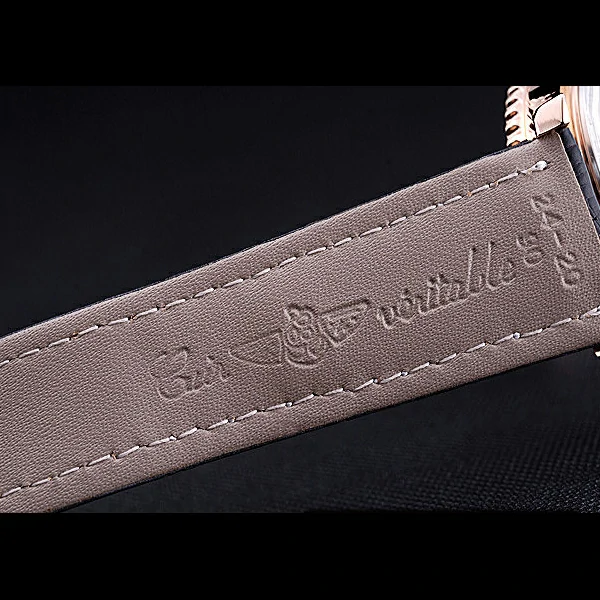 Breitling Navitimer 01 Black Dial Rose Gold Case Black Leather Bracelet new60392