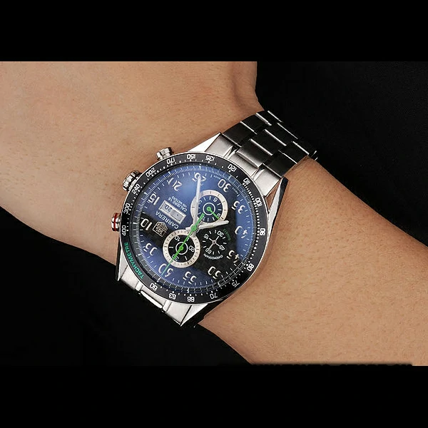 Carrera Black Dial Calibre 16 Link Tag Heuer Watch new57909