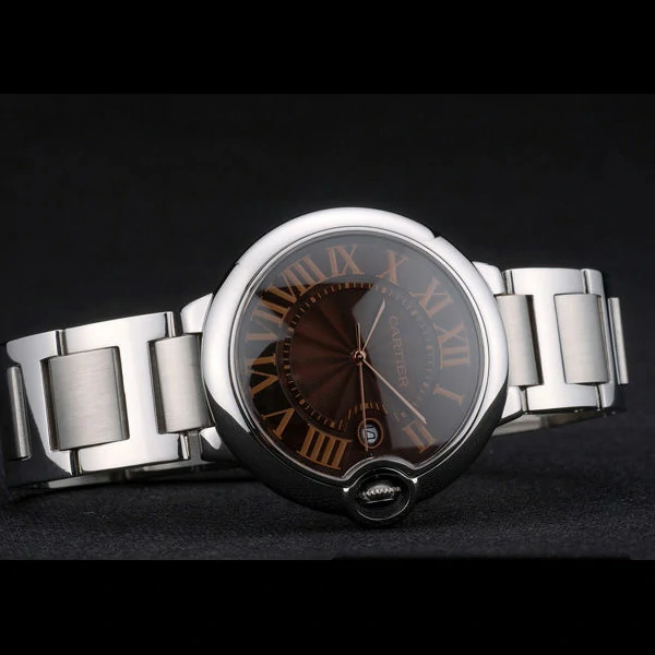 Cartier Ballon Bleu 42mm Brown Dial Stainless Steel Case And Bracelet new59129