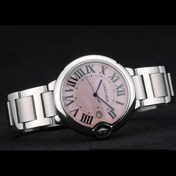 Cartier Ballon Bleu 42mm Pink Dial Stainless Steel Case And Bracelet new59135