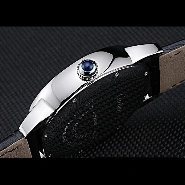 Cartier Ronde Solo Stainless Steel Diamond Case Black Dial Roman Numerals new60093