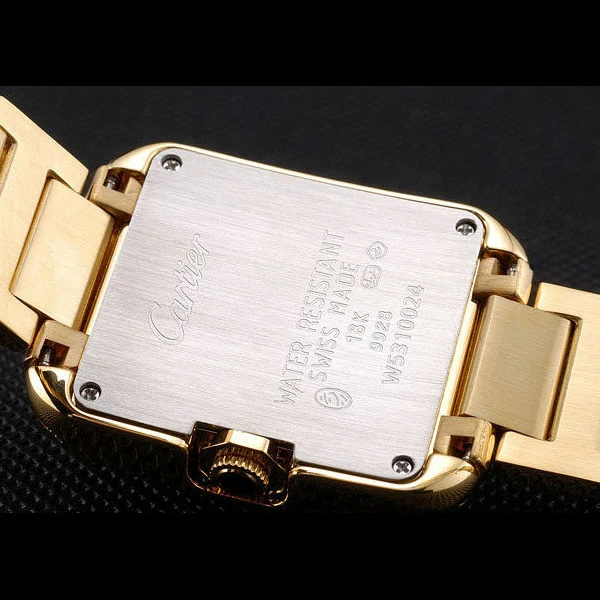 Cartier Tank Anglaise 30mm White Dial Diamonds Gold Case Gold Bracelet new59157