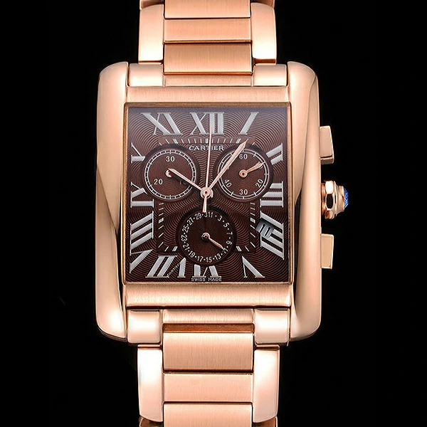 Cartier Tank MC Brown Dial Gold Case And Bracelet new60631