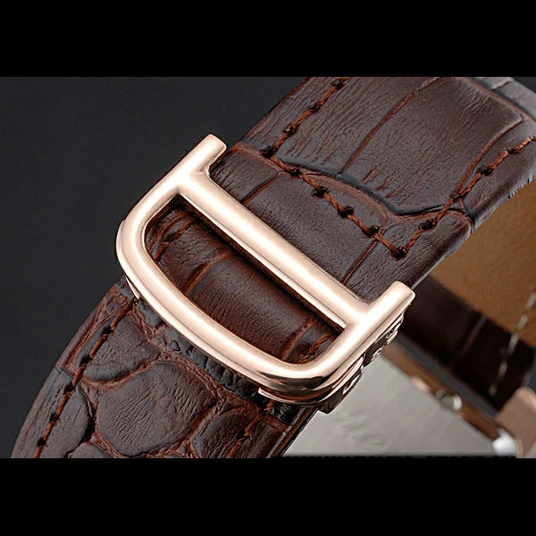 Cartier Tank MC Brown Dial Gold Case Brown Leather Strap new60472