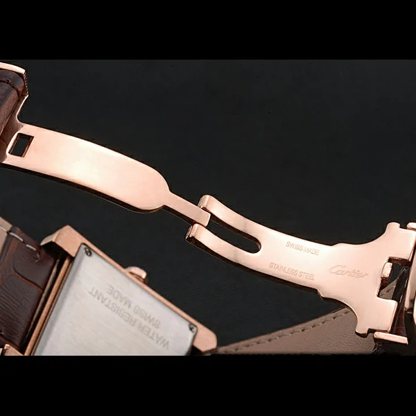 Cartier Tank MC Gold Case Brown Dial Brown Leather Strap new60073
