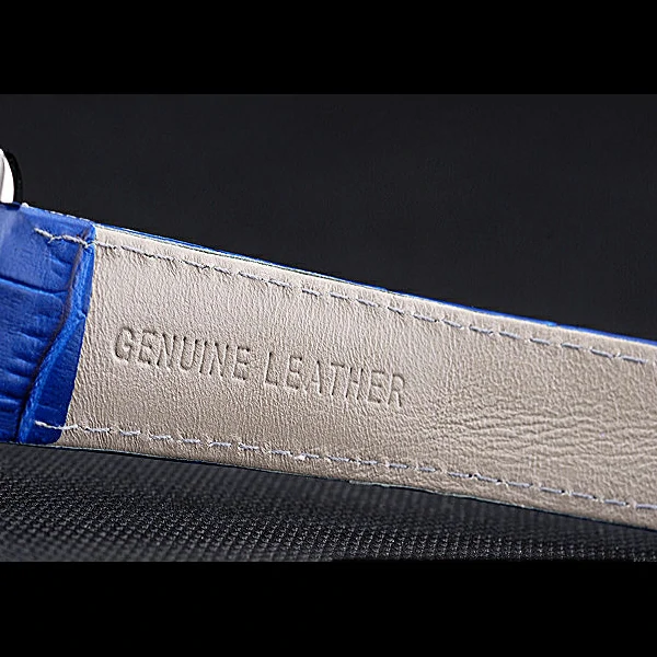 Cartier Tank MC Stainless Steel Diamond Case White Dial Blue Leather Strap new60070