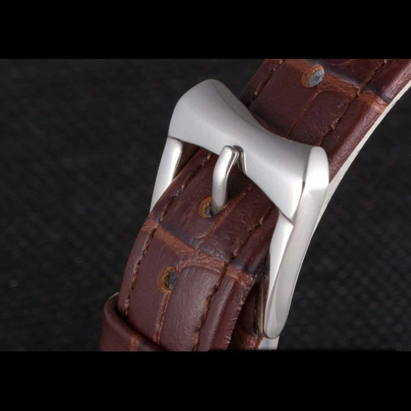 Chopard Luxury Silver Bezel with Brown Dial and Brown Leather Strap new59637