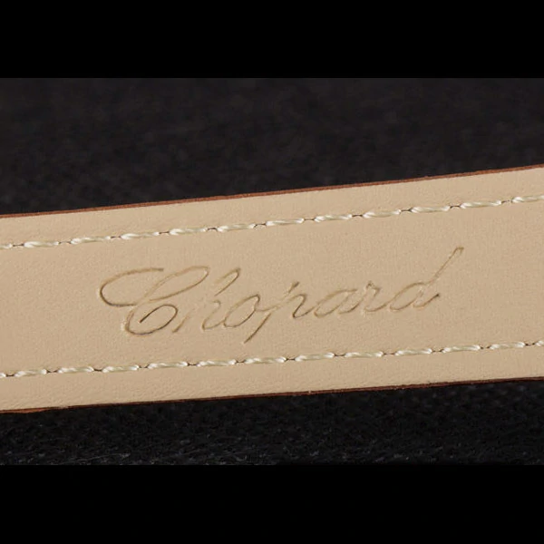 Chopard Luxury Silver Bezel with Brown Dial and Brown Leather Strap new59637