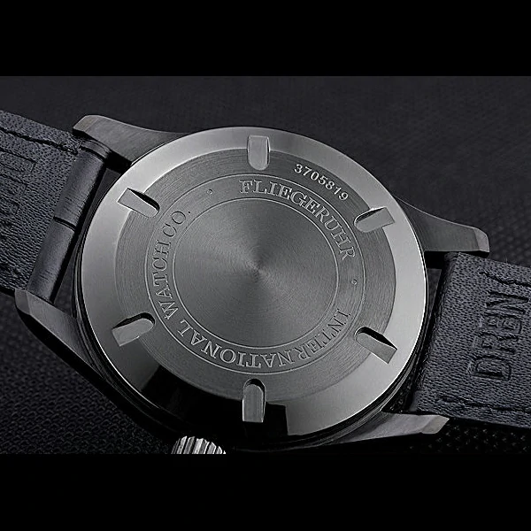 IWC Mark XVII Black Steel Case Black Dial Black Leather Bracelet new60593
