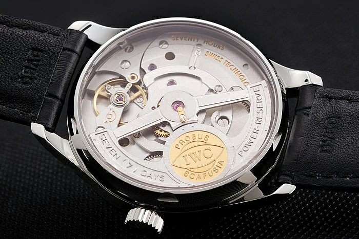 IWC Portuguese White Dial Blue Numerals Silver Case Black Leather Bracelet new124530