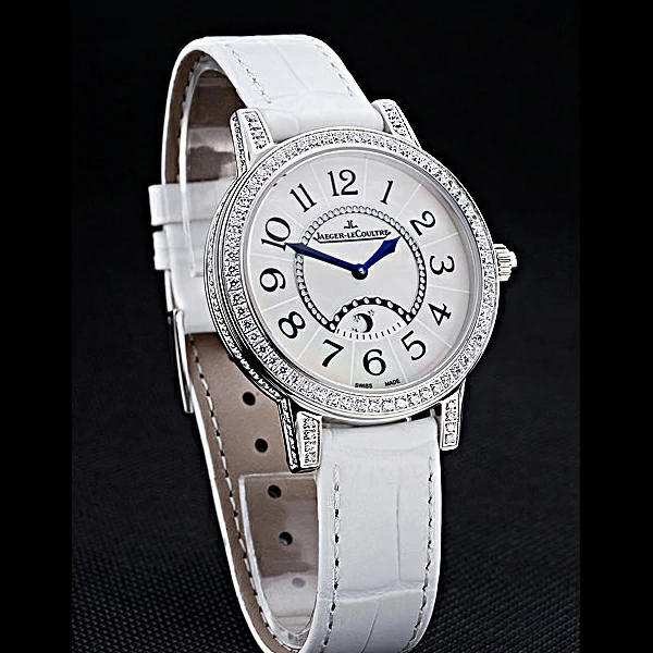 Jaeger LeCoultre Rendez Vous White Dial White Leather Strap new59988