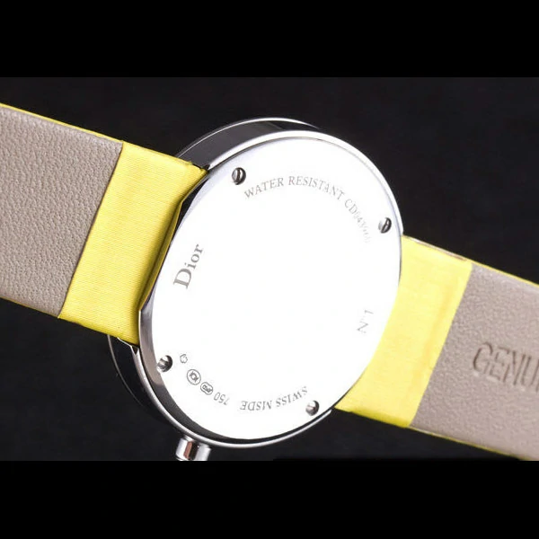 La D de Dior Yellow Rubber Strap with White Dial new59603
