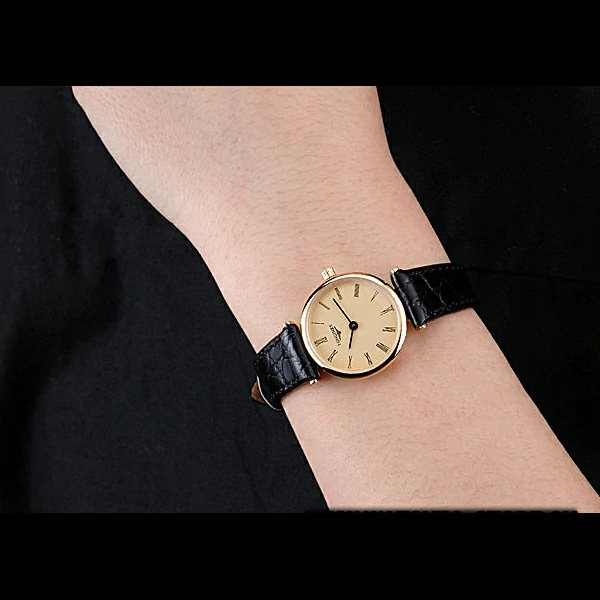 Longines La Grande Classique Champagne Dial Black Leather Band Femme new60025