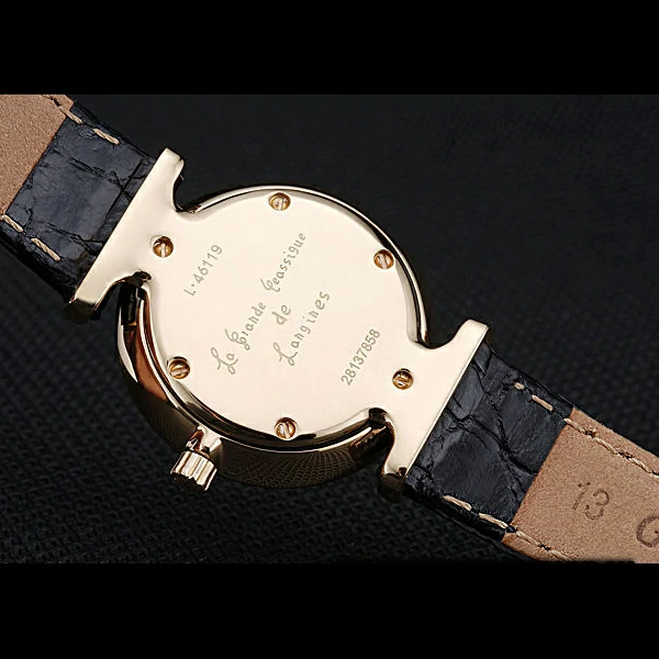 Longines La Grande Classique Champagne Dial Black Leather Band Femme new60025