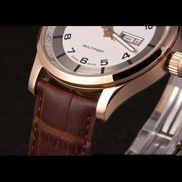 Mido Multifort Brown Croco Leather Strap White Silver Dial new59276
