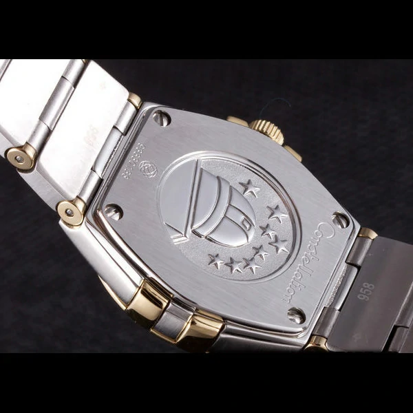 Omega Constellation Gold Bezel Black Dial Stainless Steel Band new59539
