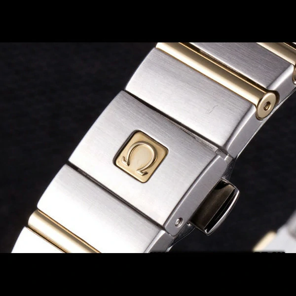 Omega Constellation Gold Bezel Black Dial Stainless Steel Band new59540