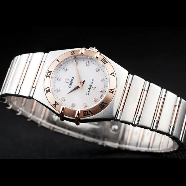 Omega Constellation Jewelry Rose Gold Case White Dial new58143