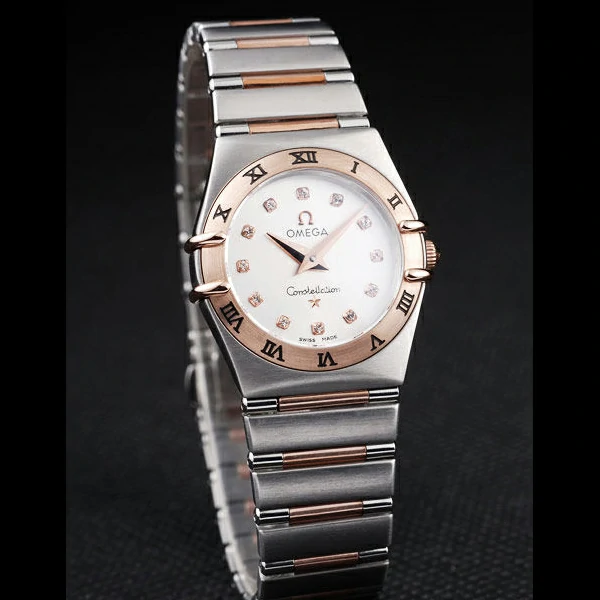 Omega Constellation Jewelry Rose Gold Case White Dial new58150