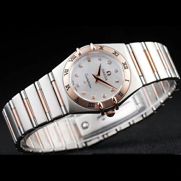 Omega Constellation Jewelry Rose Gold Case White Dial new58150