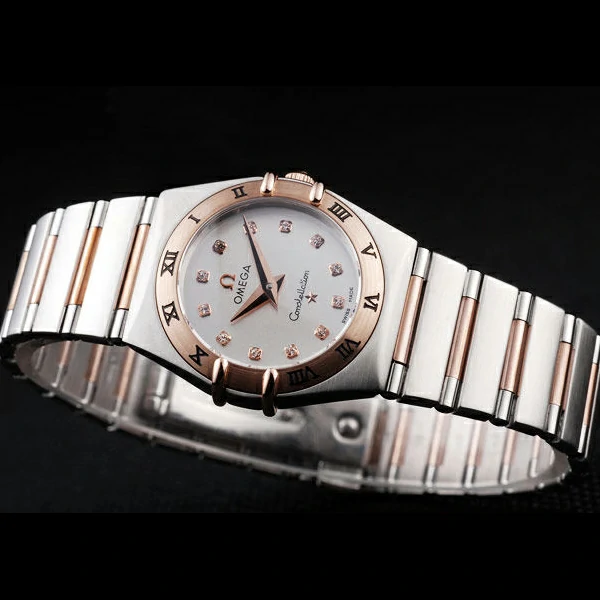 Omega Constellation Jewelry Rose Gold Case White Dial new58150