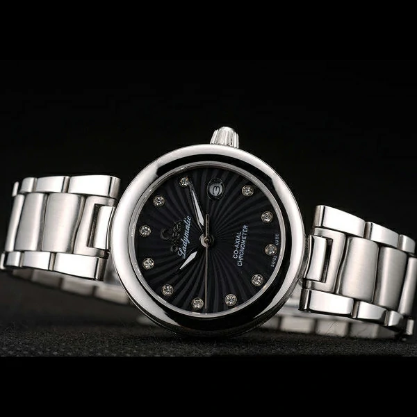 Omega DeVille Ladymatic Stainless Steel Strap Black Dial new58898