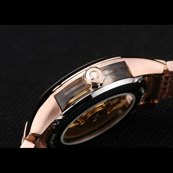 Omega DeVille Rose Gold Bezel Blue Dial new58969