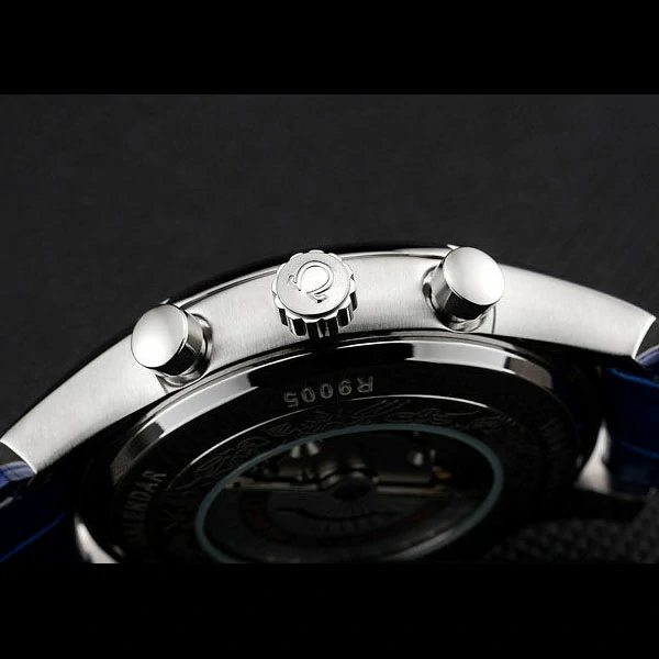 Omega DeVille Silver Bezel with White Dial and Blue Leather Strap new59658