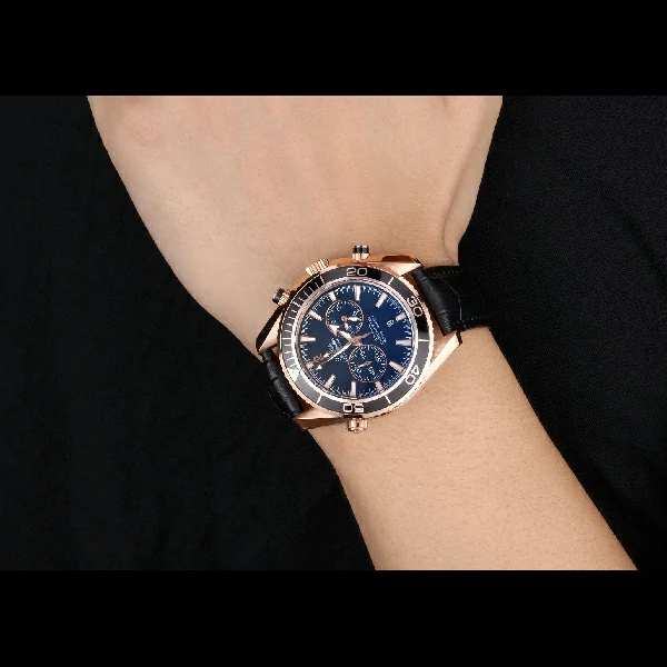 Omega Seamaster Planet Ocean Chronograph Ceragold Black Dial new60286