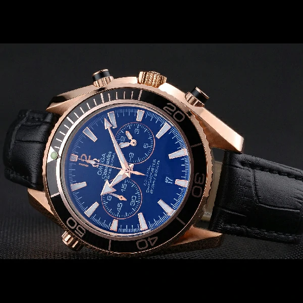 Omega Seamaster Planet Ocean Chronograph Ceragold Black Dial new60286