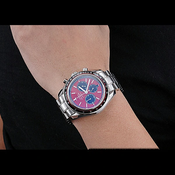 Omega Speedmaster Red Grey Stainless Steel Strap new59955