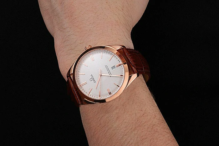 Omega Tresor Master Co Axial White Dial Rose Gold Case Brown Leather Strap new121399