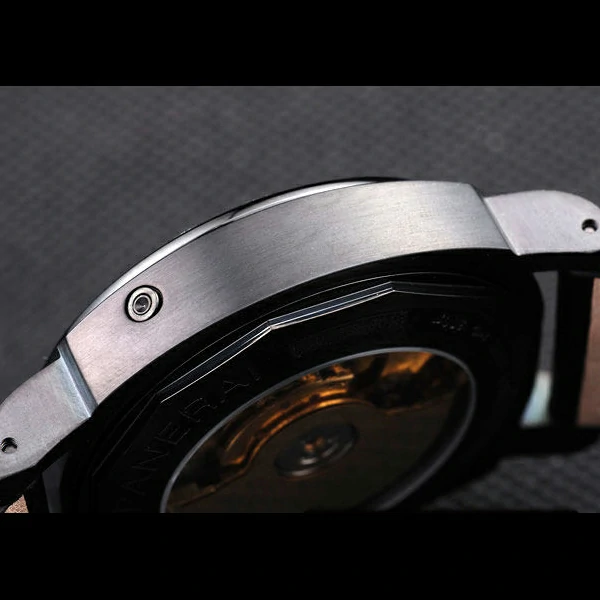 Panerai Luminor Black Ionized Stainless Steel Case Black Dial Black Leather Strap new58164