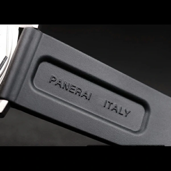 Panerai Luminor Brushed Stainless Steel Case Black Dial Black Rubber Strap new58188