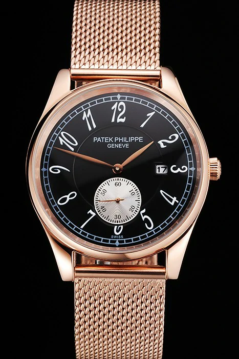 Patek Philippe Calatrava Small Seconds Black Dial Rose Gold Case And Bracelet new122971