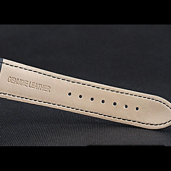 Patek Philippe Geneve Two Dial Black Dial Stainless Steel Bezel Black Leather Band new60044