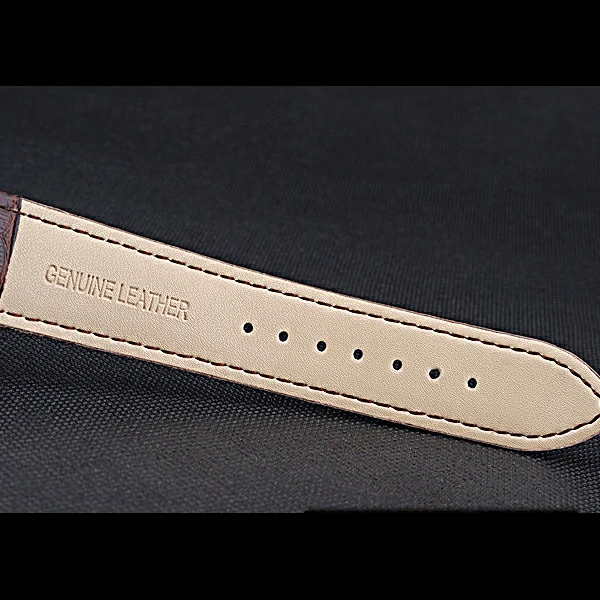 Patek Philippe Geneve Two Dial Gray Dial Stainless Steel Bezel Brown Leather Band new60046