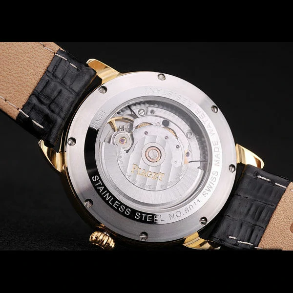 Piaget Traditional Grey Dial Black Leather Strap new58987
