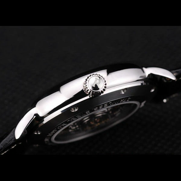 Piaget Traditional White Checkered Dial Black Leather Strap new58998