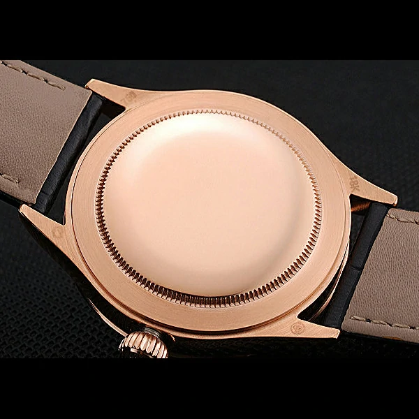 Rolex Cellini Time Gold Case Black Dial Black Leather Bracelet new60540