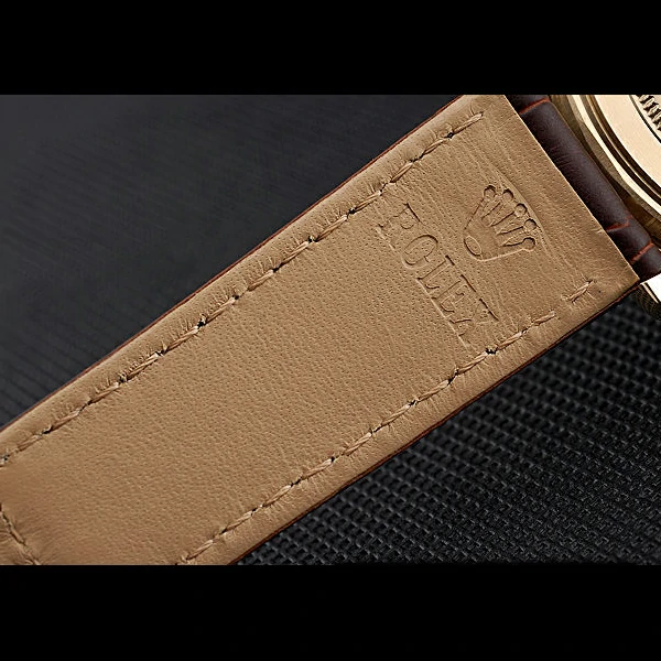 Rolex Cosmograph Daytona Gold Case Black Subdials Brown Leather Bracelet new60522
