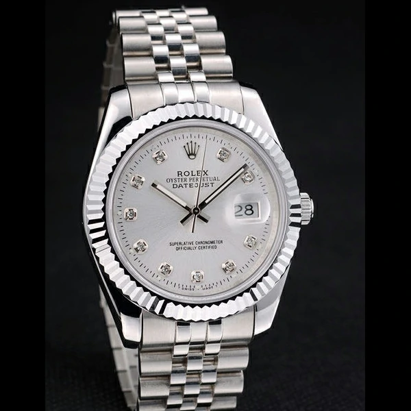 Rolex DateJust Stainless Steel Ribbed Bezel Silver Dial new58923