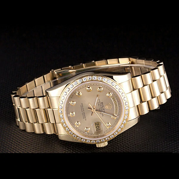 Rolex Day Date Yellow Gold Plated Stainless Steel Gold Dial new58032