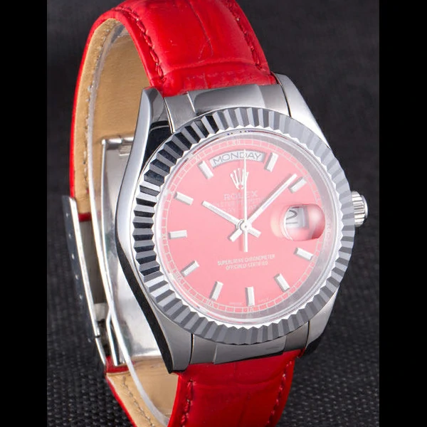 Rolex DayDate 2013 with Red Dial and Red Leather Band new59475