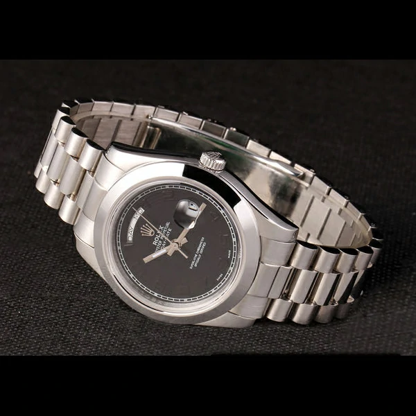 Rolex Daydate Stainless Steel Bracelet Black Dial new59240