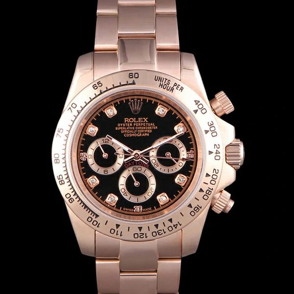 Rolex Daytona Rose GoldPlated Stainless Steel Black Dial new58048